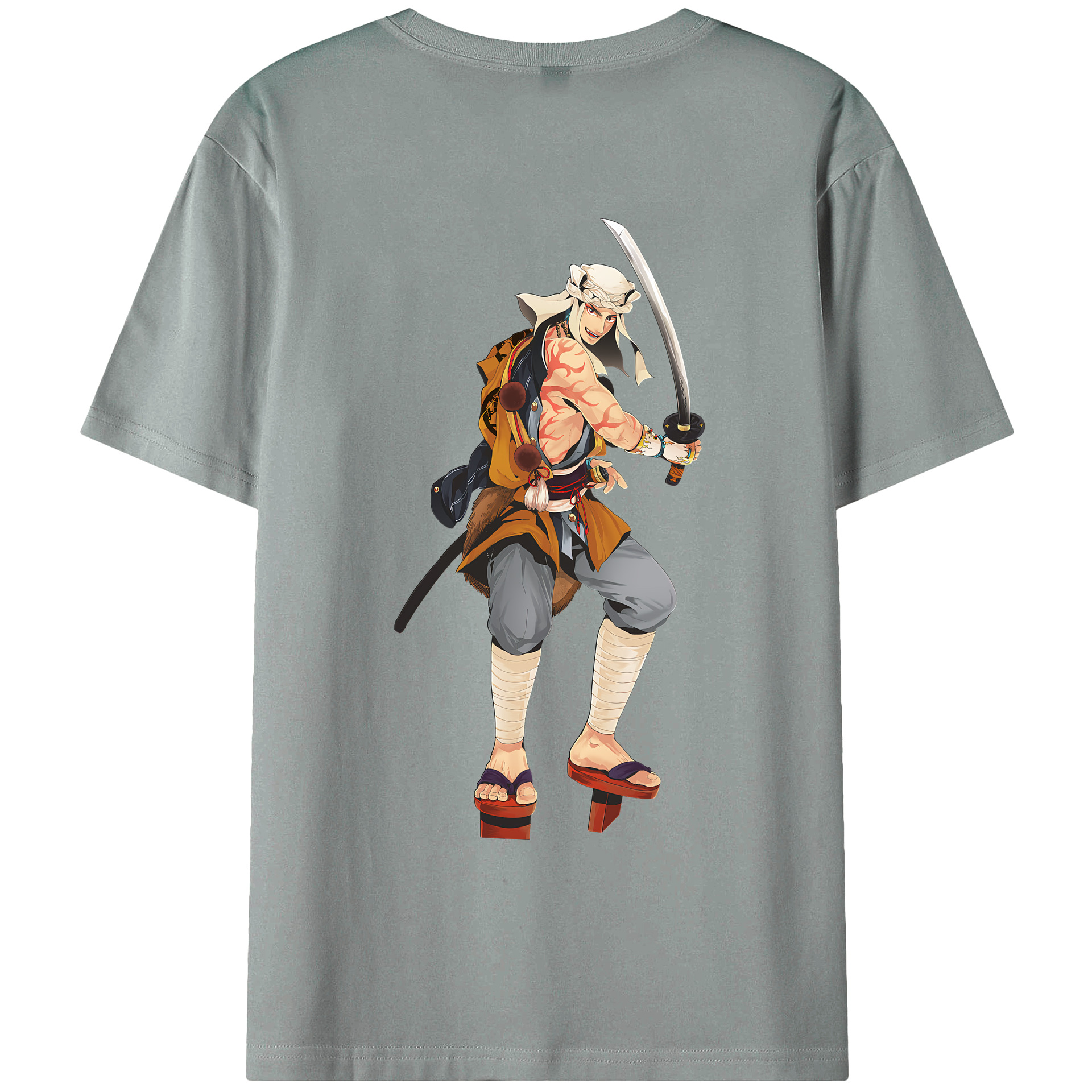 （画像用） 刀剣乱舞 Touken Ranbu 綿100％ メンズ半袖Tシャツ（バックプリント） 通気性